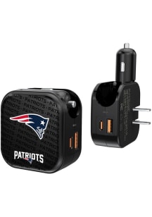 New England Patriots Text Backdrop 2in1 Phone Charger