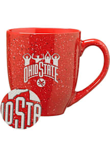 Ohio State Buckeyes O-H-I-O Hand Sign 16oz Speckle Ceramic Mug - Red