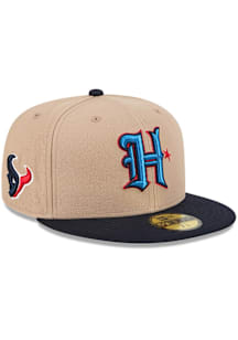 New Era Houston Texans Mens Brown Evergreen 59FIFTY Fitted Hat