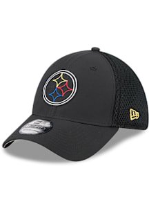 New Era Pittsburgh Steelers Mens Black Outline 39THIRTY Flex Hat