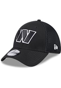 New Era Washington Commanders Mens Black Evergreen Neo 39THIRTY Flex Hat