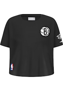Pro Standard Brooklyn Nets Girls Black Classic Essentials Short Sleeve Fashion T-Shirt