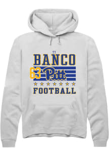 Ty Banco Rally Mens White Pitt Panthers NIL Striped Player Hood