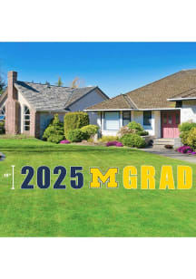 Yellow Michigan Wolverines 2025 Grad Yard Sign