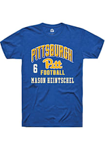 Mason Heintschel Rally Mens Blue Pitt Panthers NIL Arch Logo Player T Shirt