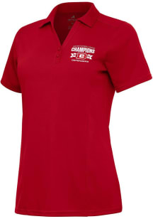 Antigua DC Defenders Womens Red 2025 UFL Champions Tribute Short Sleeve Polo Shirt