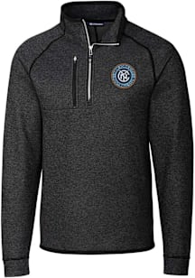 Cutter and Buck New York City FC Mens Charcoal Mainsail Long Sleeve Qtr Zip Pullover