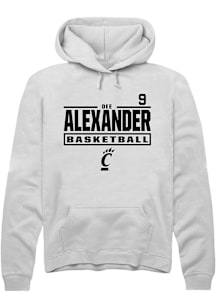 Dee Alexander Cincinnati Bearcats Mens White NIL Stacked Box Player Hood