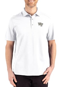 Cutter and Buck Wake Forest Demon Deacons Mens White Advantage Refresh Short Sleeve Polo