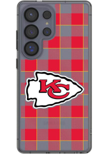 Kansas City Chiefs Plaid Galaxy Clear Phone Cover