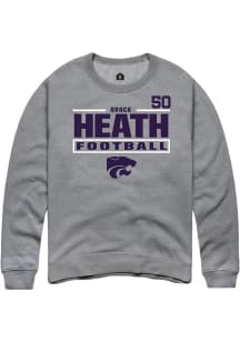 Brock Heath Rally Mens Graphite K-State Wildcats NIL Stacked Box Player Crew