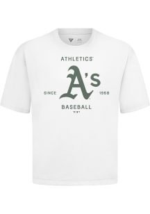 Levelwear Oakland Athletics White Signature Knit Crossway Short Sleeve Fashion T Shirt