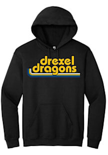 Summit Sportswear Drexel Dragons Mens Black Stripes Long Sleeve Hoodie