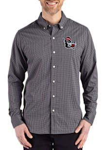 Cutter and Buck NC State Wolfpack Mens Black Vault Skyline Long Sleeve Dress Shirt
