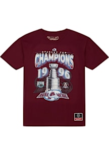 T-shirt Rouge Colorado Avalanche 1996 – Mitchell & Ness, Stanley Cup, Taille L