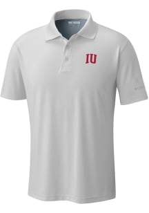 Mens Indiana Hoosiers White Columbia Heat Seal Low Drag Offshore Short Sleeve Polo Shirt