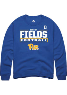 Jordan Fields Rally Mens Blue Pitt Panthers NIL Stacked Box Player Crew