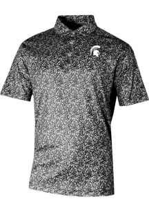 Mens Michigan State Spartans Black Columbia Heat Seal Westside Country Short Sleeve Polo Shirt