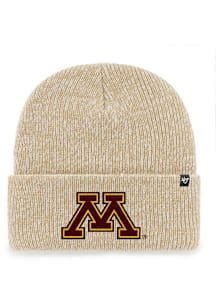 47 Minnesota Golden Gophers Khaki Brain Freeze Cuff Beanie Mens Knit Hat