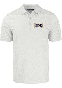 Cutter and Buck Drexel Dragons Mens White Eco Symmetry Short Sleeve Polo