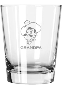 Oklahoma State Cowboys Grandpa 15oz Rock Glass - White