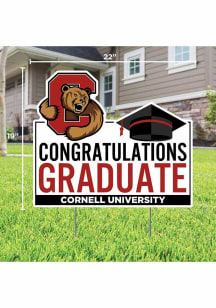 Cornell Big Red Congratulations Graduate Yard Sign - White