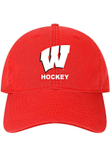 Wisconsin Badgers Hockey EZA Twill Adjustable Hat - Red