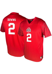 Caleb Downs Genuine Collective Mens Red Ohio State Buckeyes NIL Player Name and Number Football Je..