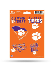 Clemson Tigers 6piece Set Auto Decal - Orange