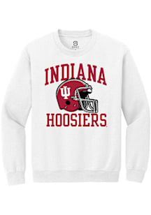 Summit Sportswear Indiana Hoosiers Mens White Sport Drop Football Helmet Long Sleeve Crew Sweatshi..