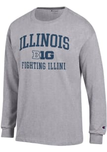 Mens Illinois Fighting Illini Grey Champion Big Ten Jersey Tee