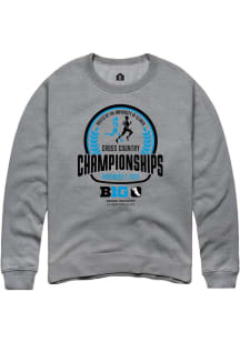 Mens Big Ten Graphite Rally Cross Country Championship Crew Sweatshirt