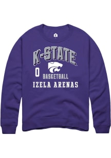 Izela Arenas Rally Mens Purple K-State Wildcats NIL Arch Logo Player Crew