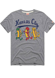 Homage Kansas City Royals Grey Hot Dog Race Short Sleeve Fashion T Shirt
