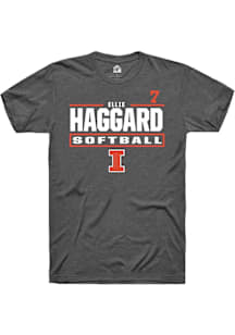 Ellie Haggard  Illinois Fighting Illini Dark Grey Rally NIL Stacked Box Short Sleeve T Shirt