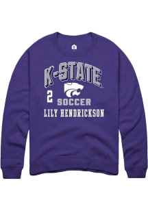 Lily Hendrickson Rally Mens Purple K-State Wildcats NIL Arch Logo Player Crew