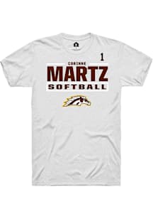 Corinne Martz Western Michigan Broncos White NIL Stacked Box Short Sleeve Player T Shirt