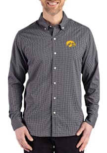 Cutter and Buck Iowa Hawkeyes Mens Black Skyline Long Sleeve Dress Shirt