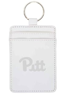 White Pitt Panthers Leatherette Vertical ID Keychain