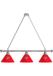 Carolina Hurricanes 3 Shade Silver Billiard Lamp