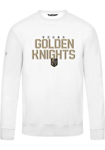 Levelwear Vegas Golden Knights Mens White Zane Carve Long Sleeve Crew Sweatshirt
