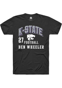 Ben Wheeler Rally Mens Black K-State Wildcats NIL Arch Logo Player T Shirt