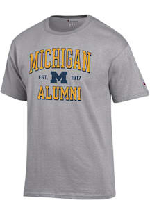 Champion Michigan Wolverines Grey Est Alumni Jersey Short Sleeve T Shirt