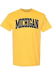 Michigan Wolverines Yellow Mega Arch Short Sleeve T Shirt