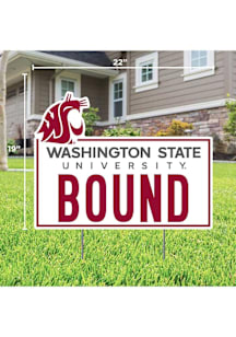 Washington State Cougars School Bound Yard Sign - White
