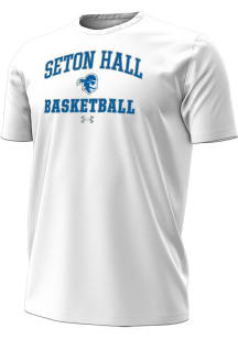 Under Armour Seton Hall Pirates White Basketball Performance Short Sleeve T Shirt