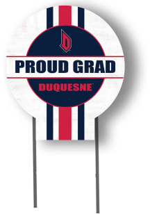 Duquesne Dukes KH Sports Fan 20x20 Circle Yard Sign with Stakes Proud Grad Yard Sign - White