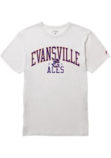 Evansville Purple Aces White All American Oversized Number One Short Sleeve T Shirt