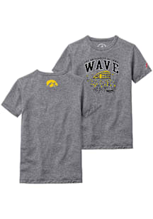 Iowa Hawkeyes Youth Grey The Wave Project Short Sleeve Fashion T-Shirt