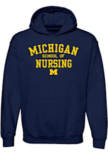 Michigan Wolverines Mens Navy Blue School of Nursing Long Sleeve Hoodie